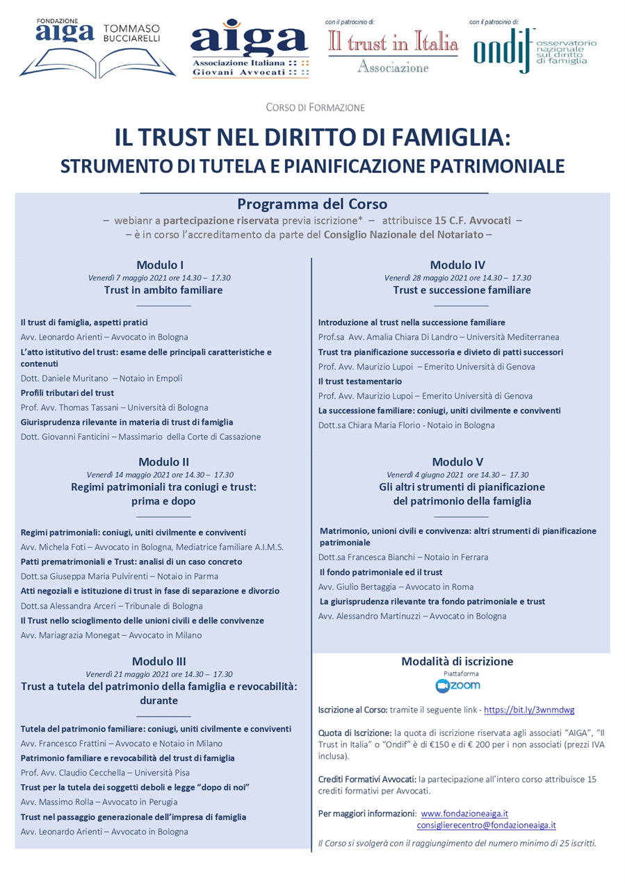 Il trust nel diritto di famiglia - AIGA